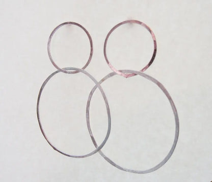 Amelia Stone Jewellery Earrings 'Linked Hoops' Studs - Sterling Silver  (two sizes)