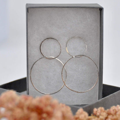 Earrings 'Linked Hoops' Studs - Sterling Silver (two sizes) homeware shops bristol gift shops bristol Amelia Stone Jewellery