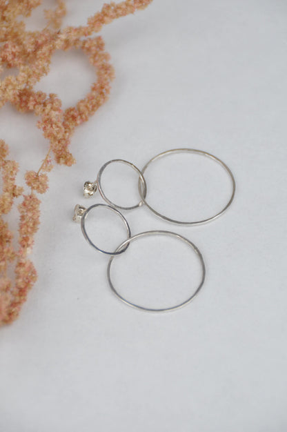 Earrings 'Linked Hoops' Studs - Sterling Silver (two sizes) homeware shops bristol gift shops bristol Amelia Stone Jewellery