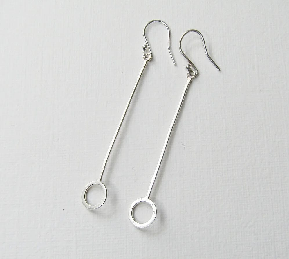 Amelia Stone Jewellery Earrings Wire (long) 'Knot' Dangle Earrings - Sterling Silver (various styles)