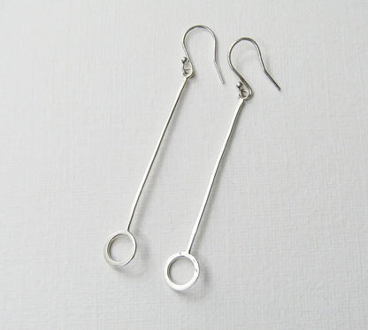 Amelia Stone Jewellery Earrings Wire (long) 'Knot' Dangle Earrings - Sterling Silver (various styles)