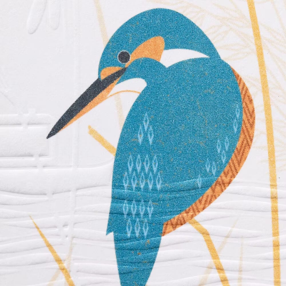 Greeting & Note Cards 'Kingfisher by the Canal' Embossed Greetings Card homeware shops bristol gift shops bristol Ash Leaf Printmaking