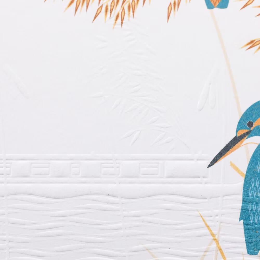 Greeting & Note Cards 'Kingfisher by the Canal' Embossed Greetings Card homeware shops bristol gift shops bristol Ash Leaf Printmaking