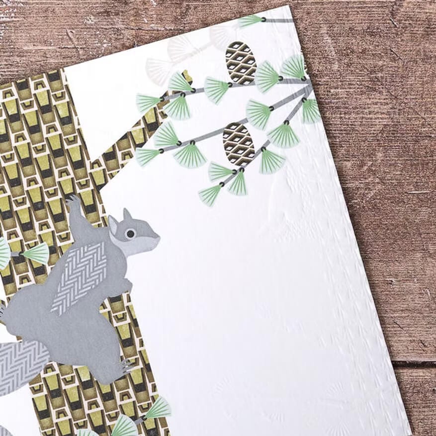 Squirrel Greetings Card Grey Squirrel (Embossed) Greeting Card homeware shops bristol gift shops bristol Ash Leaf Printmaking