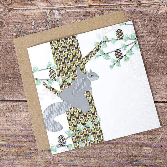 Squirrel Greetings Card Grey Squirrel (Embossed) Greeting Card homeware shops bristol gift shops bristol Ash Leaf Printmaking