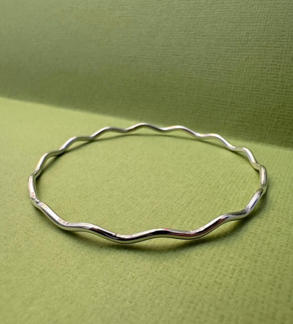 Sterling Silver Bangle Sterling Silver Wave Bangle (Two Sizes) homeware shops bristol gift shops bristol Ava & Bea