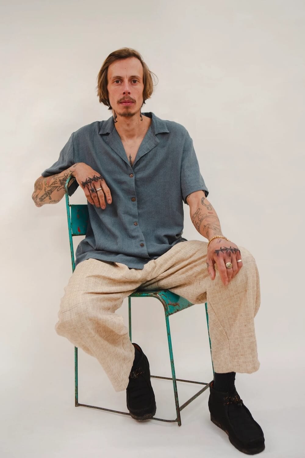 Handwoven Shirt Slate / Medium Classic Button Up Shirt (Unisex) various colours homeware shops bristol gift shops bristol Baana Naturals