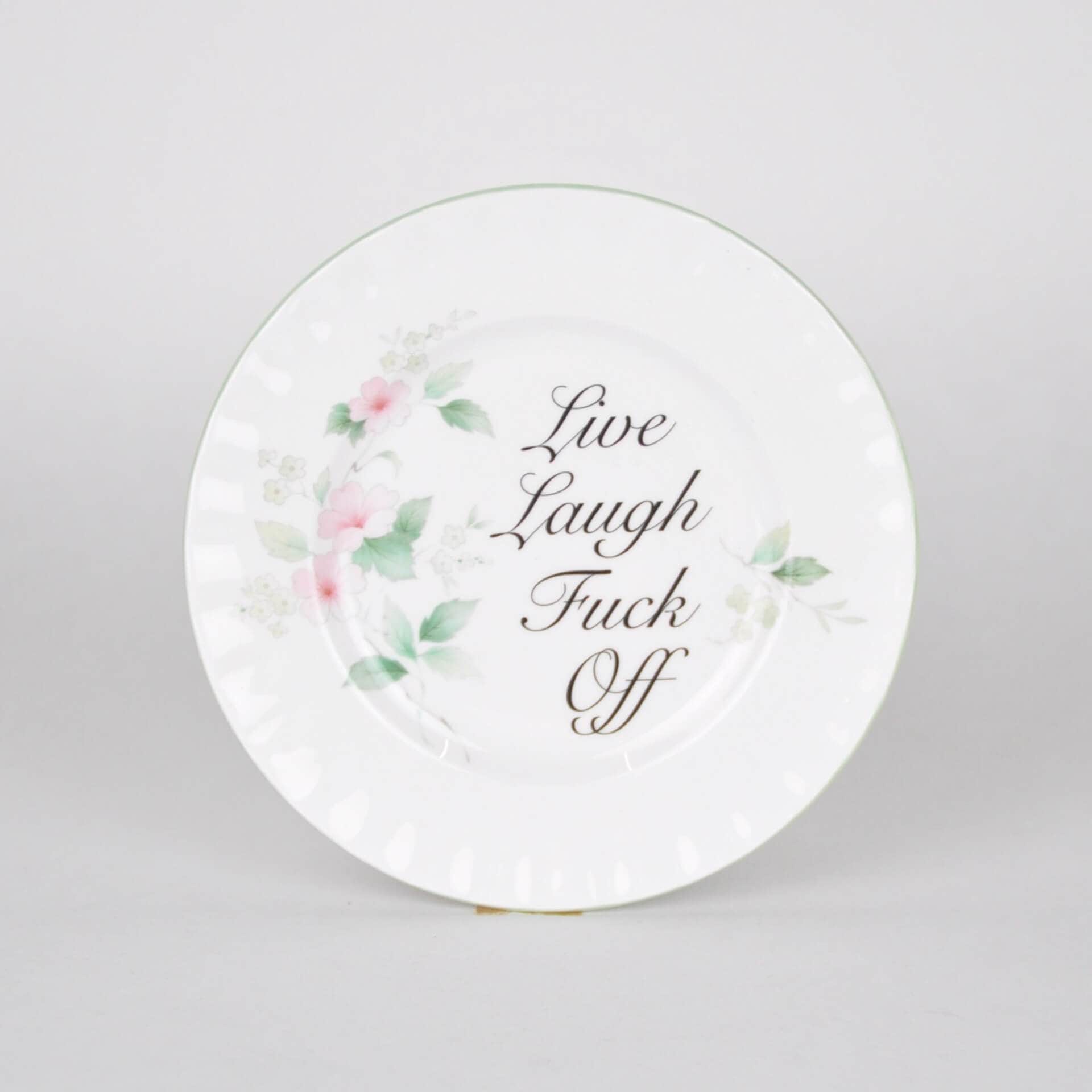Beau & Badger B Decorative Wall Plate 'Live Laugh F*ck Off'