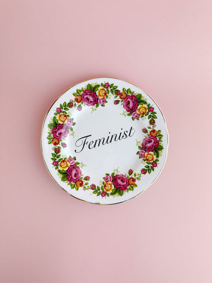 Beau & Badger Ceramics #64 Decorative Wall Plate - Feminist (multiple designs)