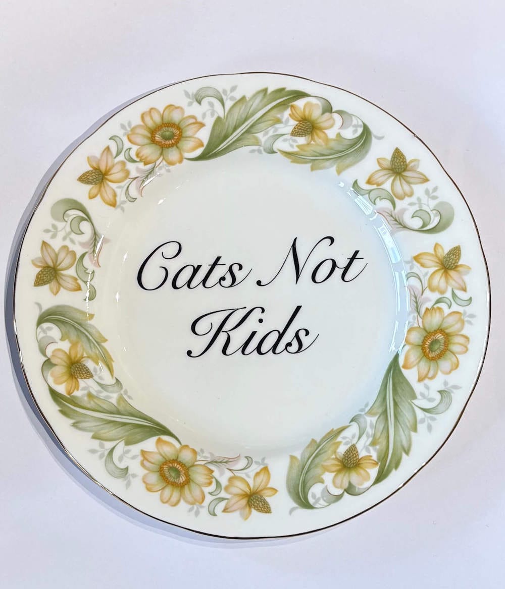 Ceramics A Decorative Wall Plate - Cats Not Kids (various styles) homeware shops bristol gift shops bristol Beau & Badger