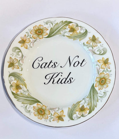 Ceramics A Decorative Wall Plate - Cats Not Kids (various styles) homeware shops bristol gift shops bristol Beau & Badger