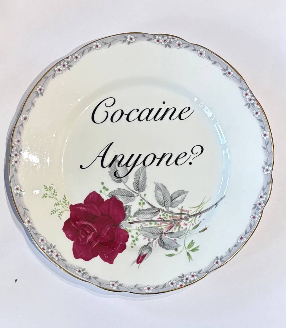Ceramics A Decorative Wall Plate - Coc*ine Anyone? (various styles) homeware shops bristol gift shops bristol Beau & Badger