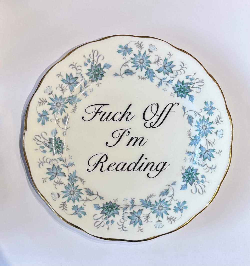 Ceramics A Decorative Wall Plate - F*ck Off I'm Reading (various styles) homeware shops bristol gift shops bristol Beau & Badger
