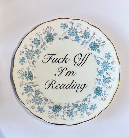 Ceramics A Decorative Wall Plate - F*ck Off I'm Reading (various styles) homeware shops bristol gift shops bristol Beau & Badger
