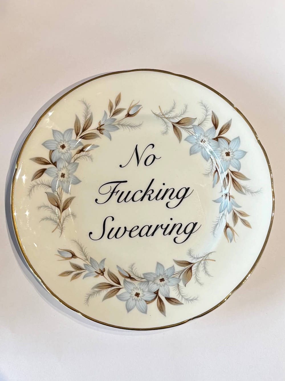 Ceramics A Decorative Wall Plate - No F*cking Swearing (various styles) homeware shops bristol gift shops bristol Beau & Badger