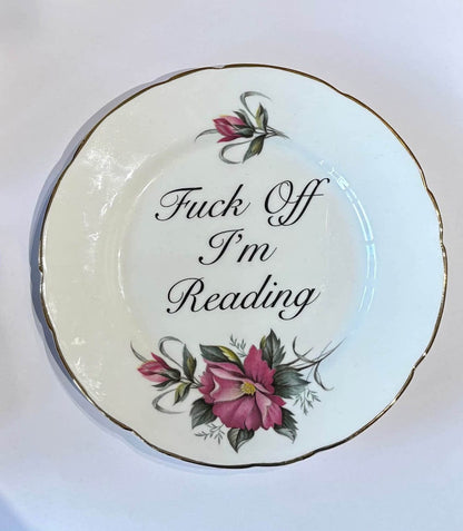 Ceramics B Decorative Wall Plate - F*ck Off I'm Reading (various styles) homeware shops bristol gift shops bristol Beau & Badger