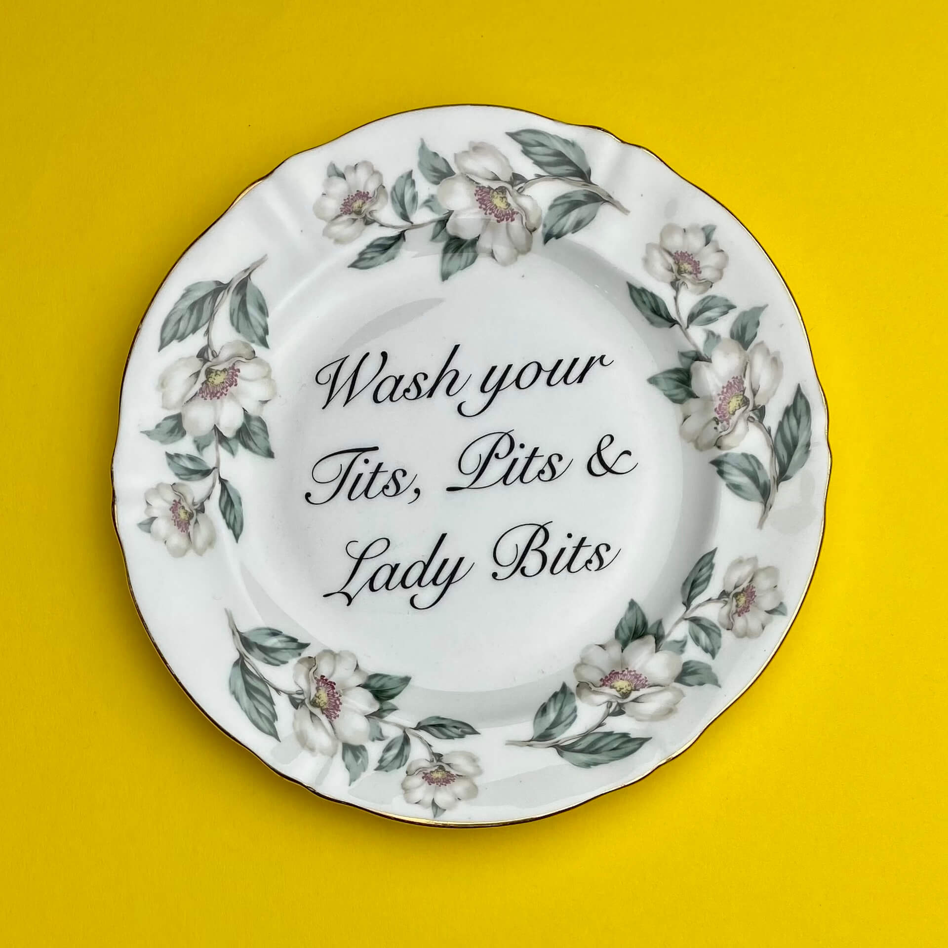 Beau & Badger Ceramics B (not pictured) Decorative Wall Plate - Wash Your T*ts, Pits & Lady Bits (various styles)