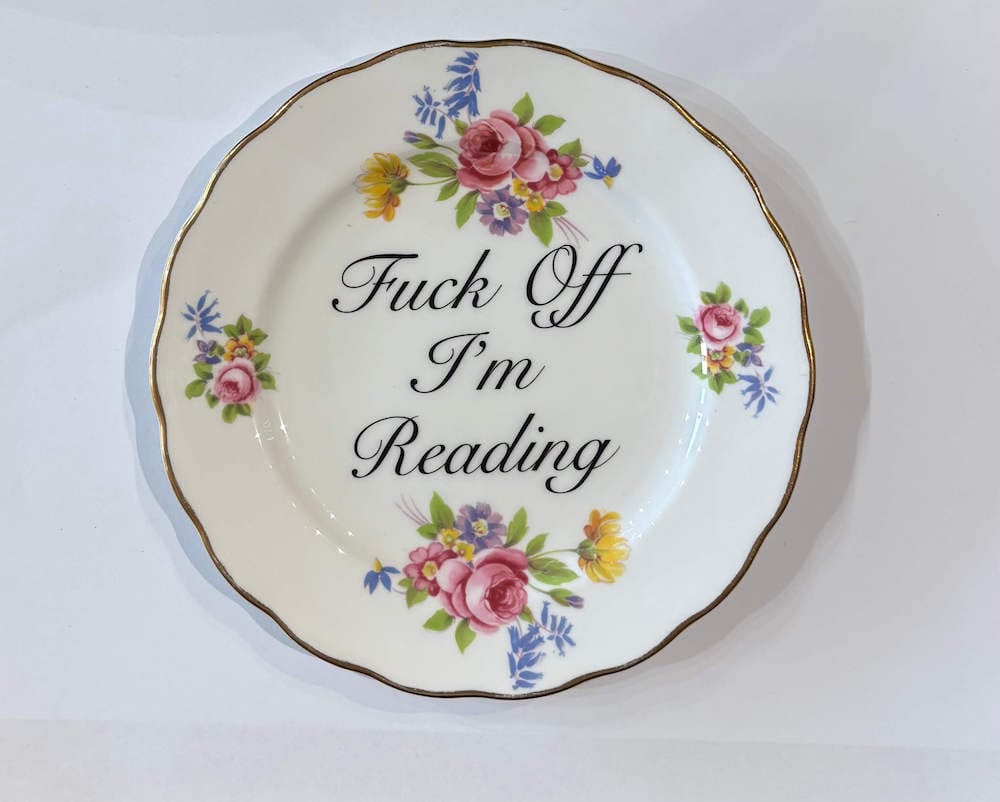 Ceramics C Decorative Wall Plate - F*ck Off I'm Reading (various styles) homeware shops bristol gift shops bristol Beau & Badger
