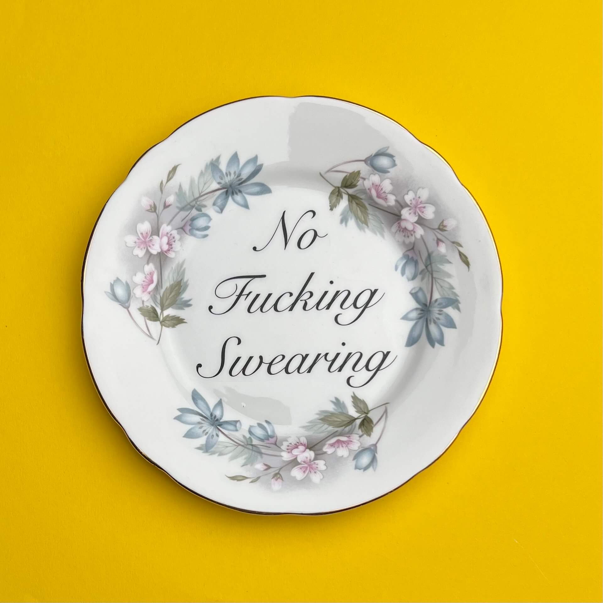 Beau & Badger Ceramics C Decorative Wall Plate - No F*cking Swearing