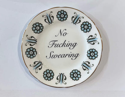 Ceramics C Decorative Wall Plate - No F*cking Swearing (various styles) homeware shops bristol gift shops bristol Beau & Badger