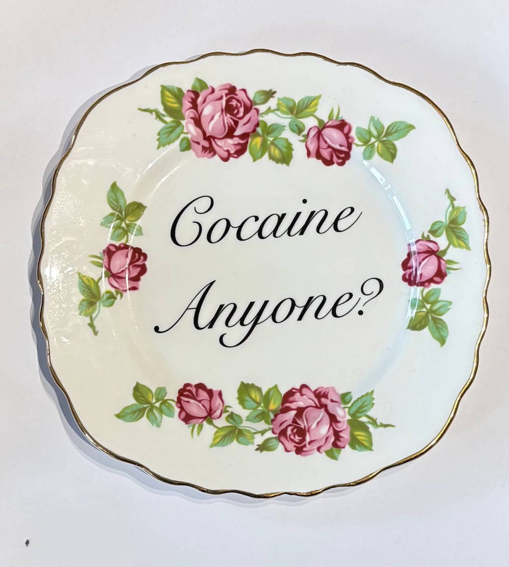 Ceramics D Decorative Wall Plate - Coc*ine Anyone? (various styles) homeware shops bristol gift shops bristol Beau & Badger