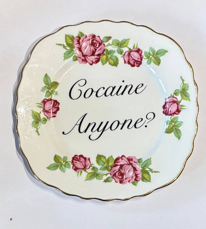 Ceramics D Decorative Wall Plate - Coc*ine Anyone? (various styles) homeware shops bristol gift shops bristol Beau & Badger