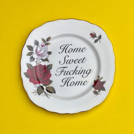Beau & Badger Ceramics D Decorative Wall Plate - Home Sweet F*cking Home (various styles)