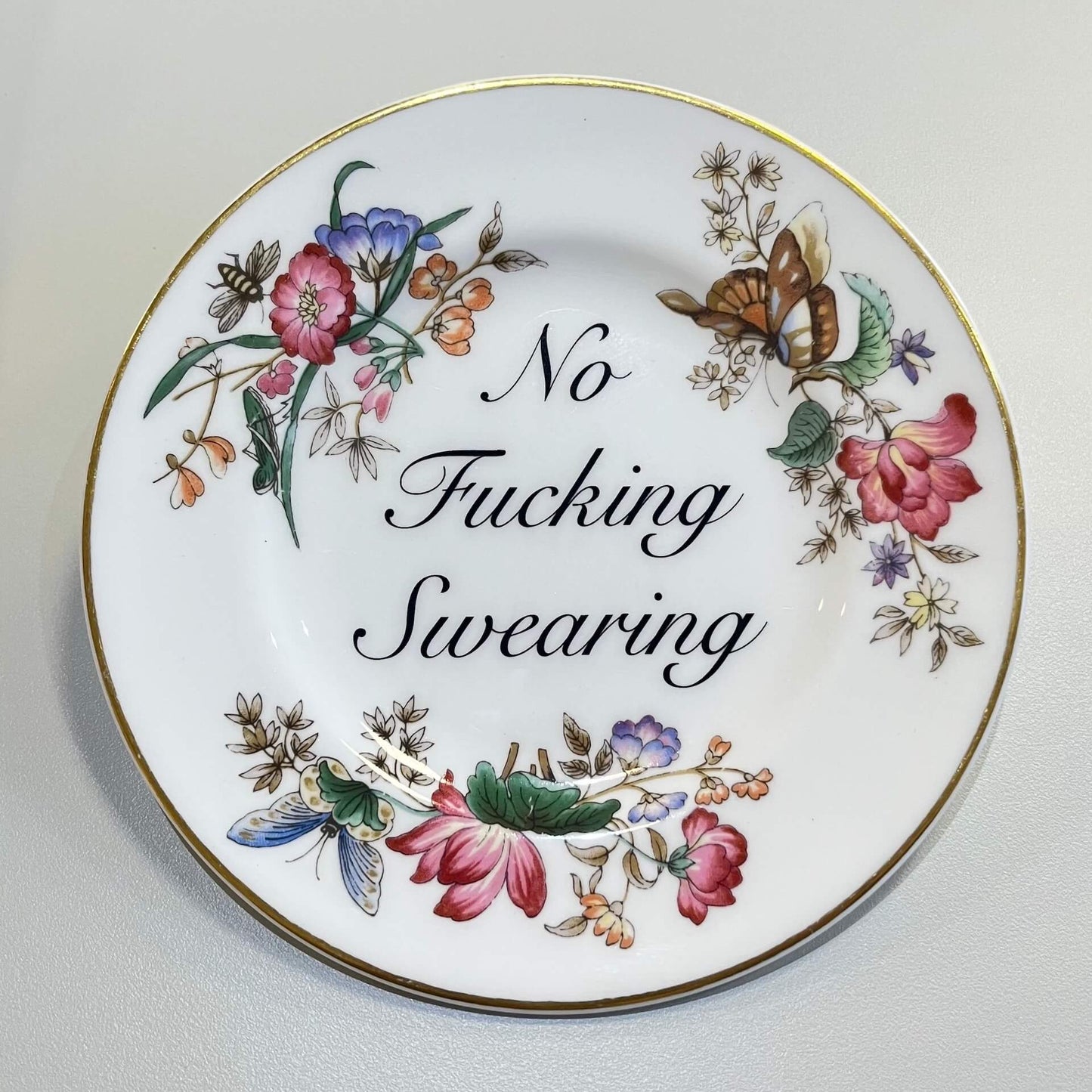 Ceramics D Decorative Wall Plate - No F*cking Swearing (various styles) homeware shops bristol gift shops bristol Beau & Badger