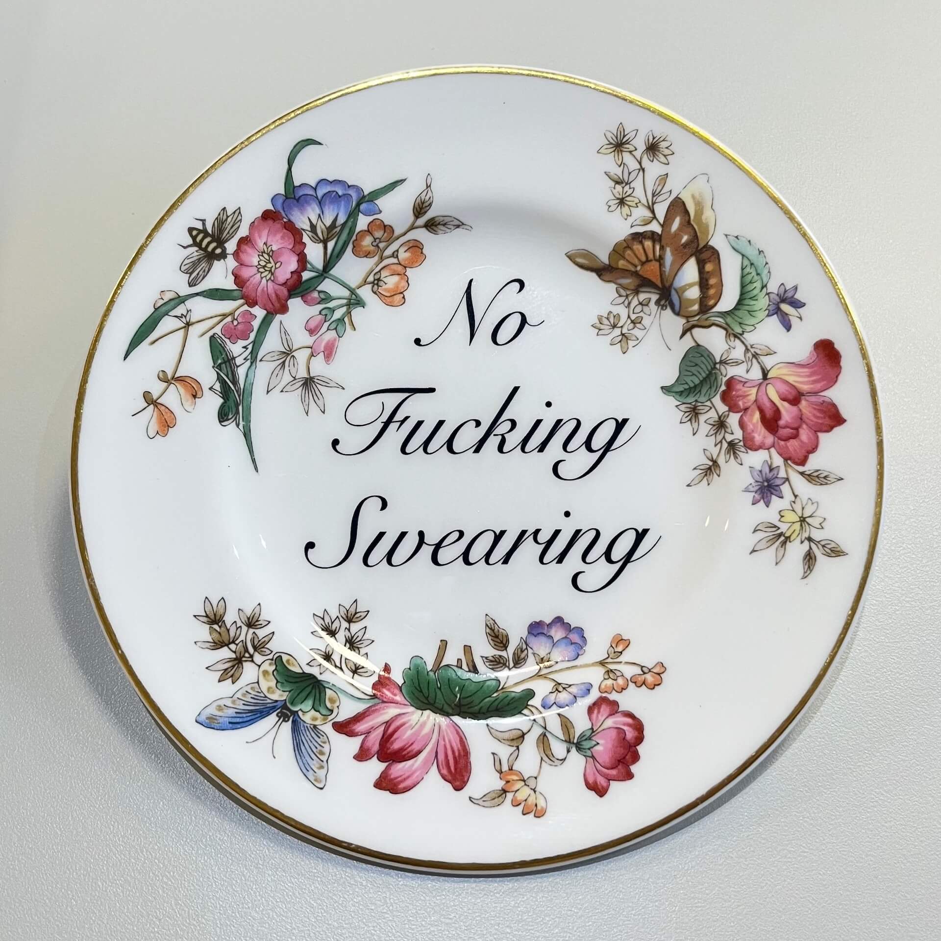 Ceramics D Decorative Wall Plate - No F*cking Swearing (various styles) homeware shops bristol gift shops bristol Beau & Badger