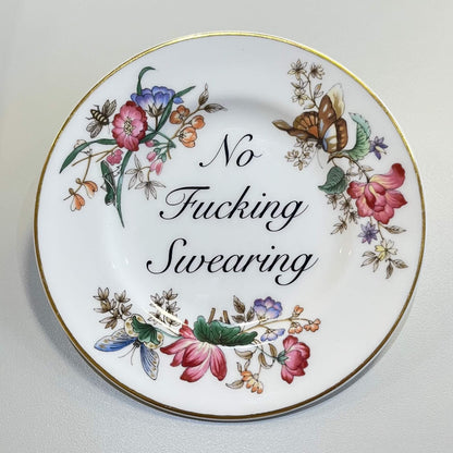 Ceramics D Decorative Wall Plate - No F*cking Swearing (various styles) homeware shops bristol gift shops bristol Beau & Badger