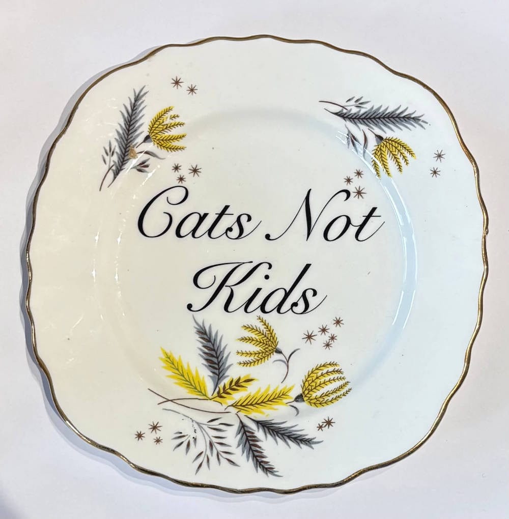 Ceramics E Decorative Wall Plate - Cats Not Kids (various styles) homeware shops bristol gift shops bristol Beau & Badger