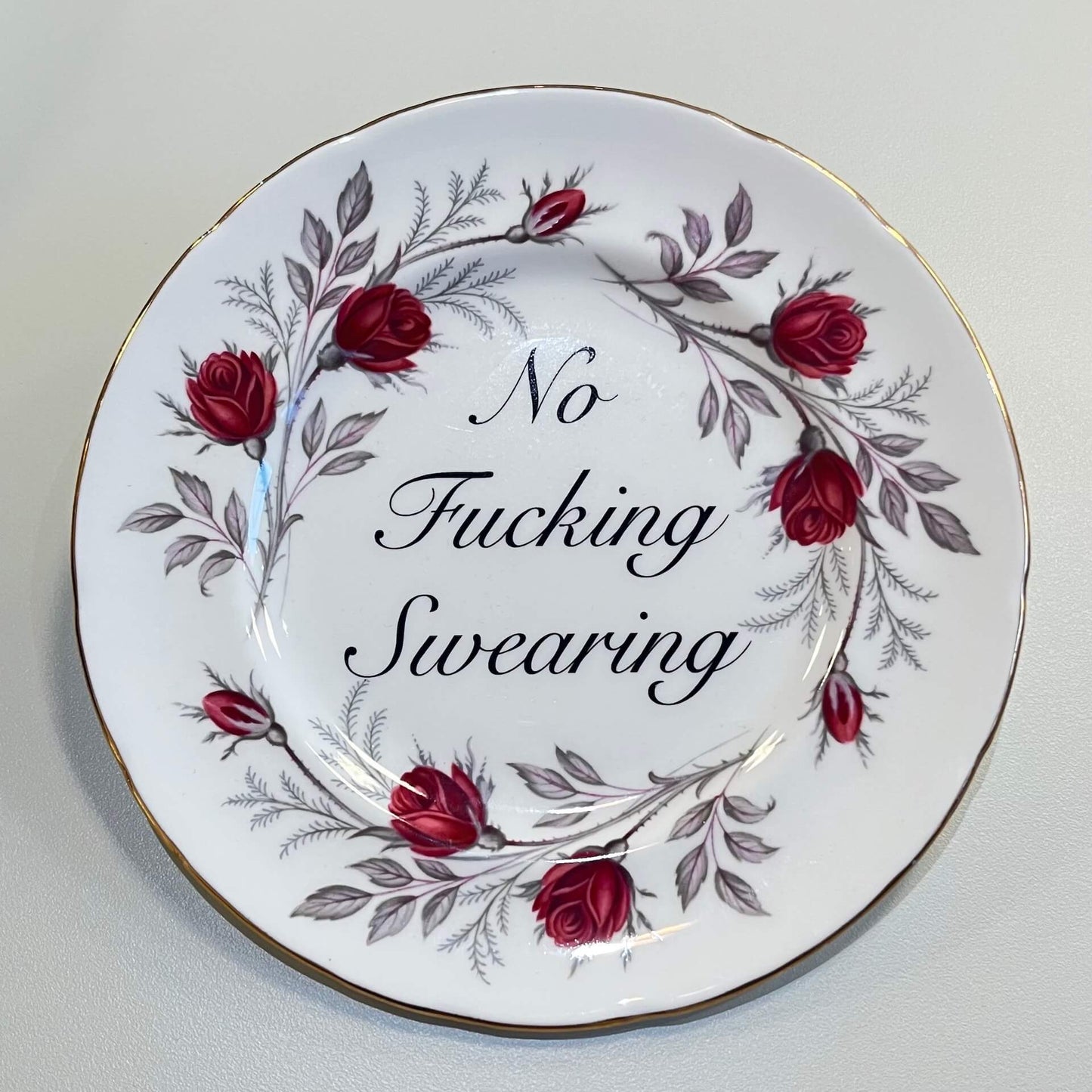 Ceramics E Decorative Wall Plate - No F*cking Swearing (various styles) homeware shops bristol gift shops bristol Beau & Badger