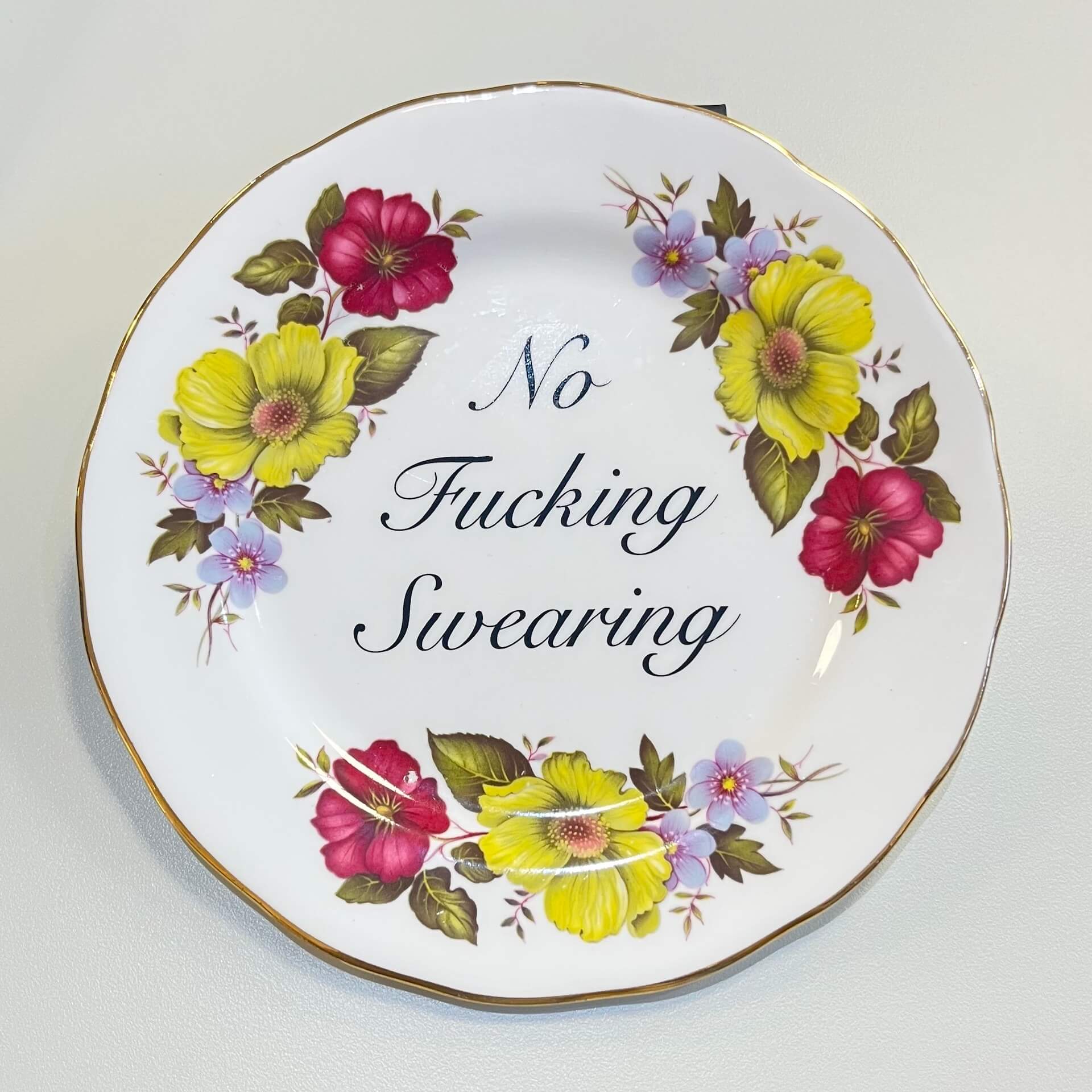 Ceramics F Decorative Wall Plate - No F*cking Swearing (various styles) homeware shops bristol gift shops bristol Beau & Badger