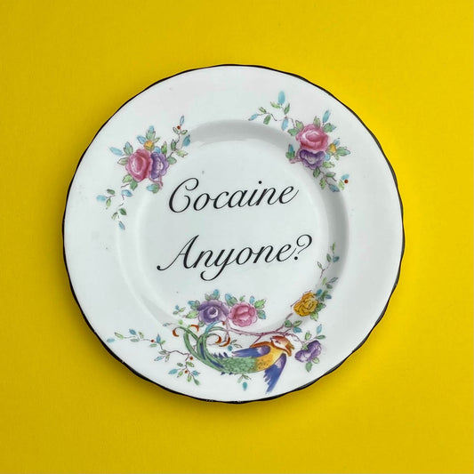 Beau & Badger Ceramics G Decorative Wall Plate - Coc*ine Anyone? (various styles)
