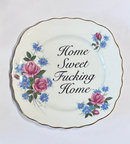 Ceramics G Decorative Wall Plate - Home Sweet F*cking Home (various styles) homeware shops bristol gift shops bristol Beau & Badger