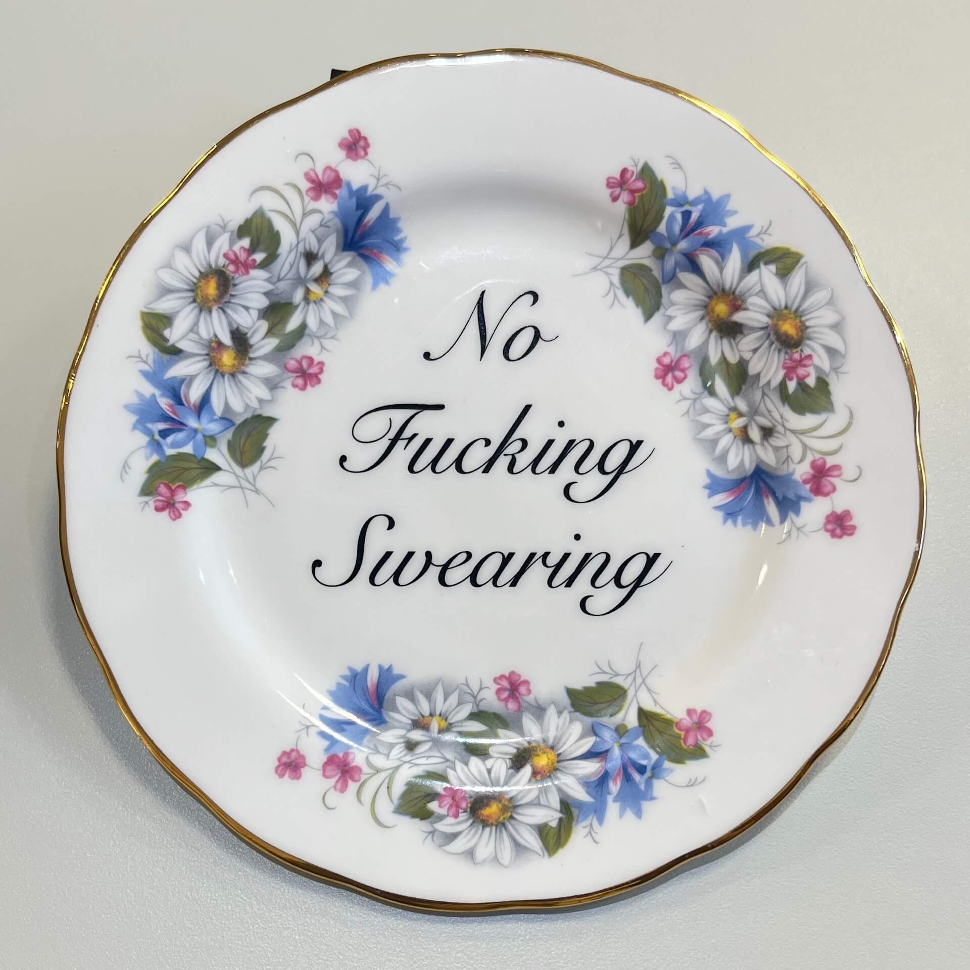Ceramics G Decorative Wall Plate - No F*cking Swearing (various styles) homeware shops bristol gift shops bristol Beau & Badger
