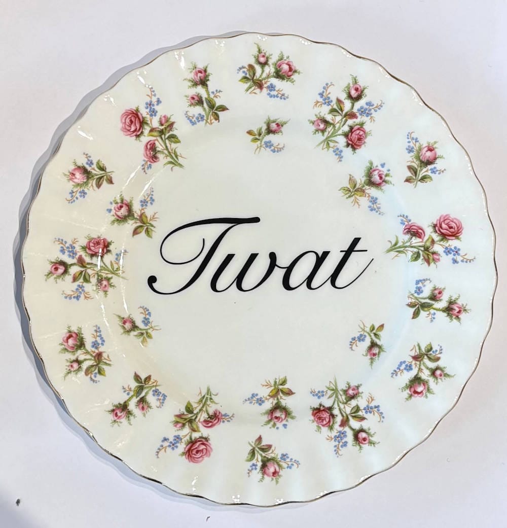 Ceramics G Decorative Wall Plate - Tw*t (various styles) homeware shops bristol gift shops bristol Beau & Badger