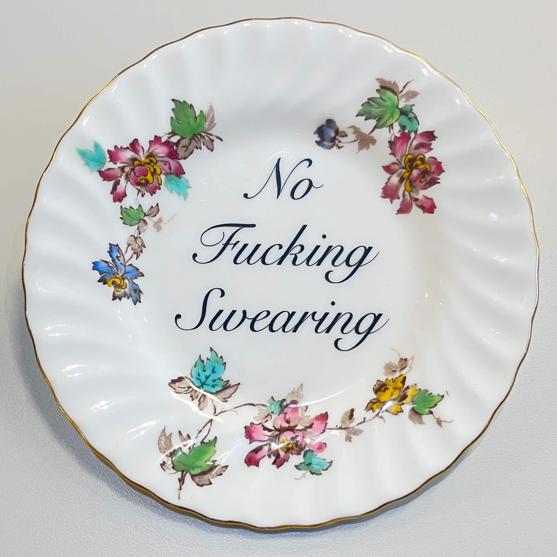 Ceramics H Decorative Wall Plate - No F*cking Swearing (various styles) homeware shops bristol gift shops bristol Beau & Badger