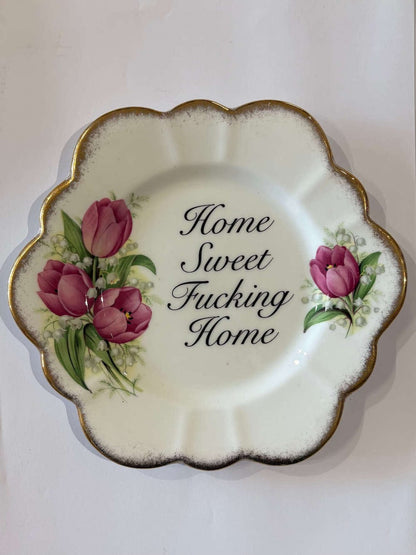 Ceramics J Decorative Wall Plate - Home Sweet F*cking Home (various styles) homeware shops bristol gift shops bristol Beau & Badger