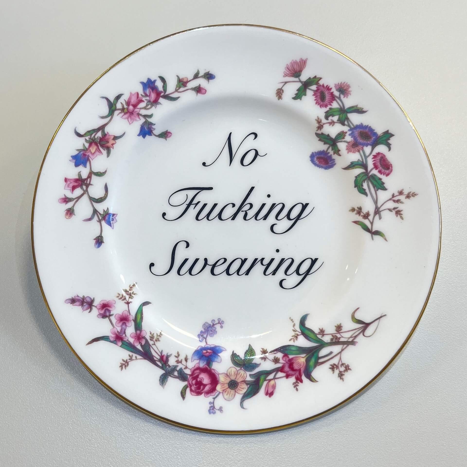 Ceramics J Decorative Wall Plate - No F*cking Swearing (various styles) homeware shops bristol gift shops bristol Beau & Badger