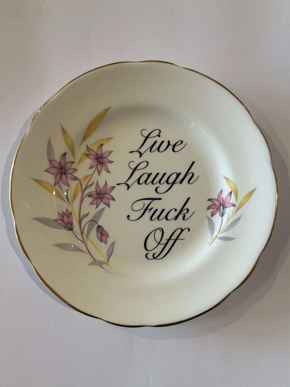 D Decorative Wall Plate 'Live Laugh F*ck Off' (various styles) homeware shops bristol gift shops bristol Beau & Badger