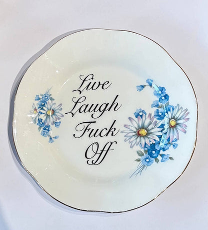 F Decorative Wall Plate 'Live Laugh F*ck Off' (various styles) homeware shops bristol gift shops bristol Beau & Badger