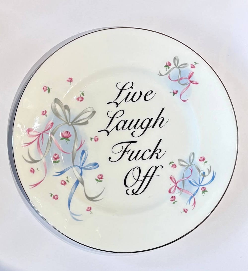 G Decorative Wall Plate 'Live Laugh F*ck Off' (various styles) homeware shops bristol gift shops bristol Beau & Badger