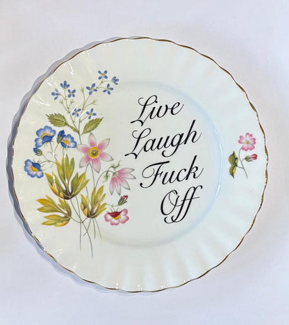 H Decorative Wall Plate 'Live Laugh F*ck Off' (various styles) homeware shops bristol gift shops bristol Beau & Badger