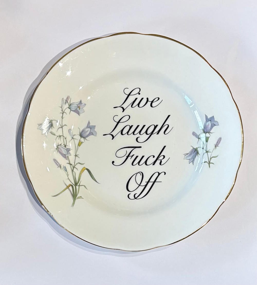 I Decorative Wall Plate 'Live Laugh F*ck Off' (various styles) homeware shops bristol gift shops bristol Beau & Badger