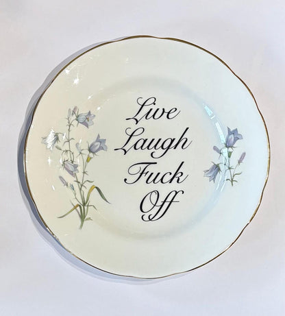 I Decorative Wall Plate 'Live Laugh F*ck Off' (various styles) homeware shops bristol gift shops bristol Beau & Badger