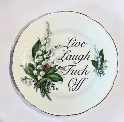 J Decorative Wall Plate 'Live Laugh F*ck Off' (various styles) homeware shops bristol gift shops bristol Beau & Badger