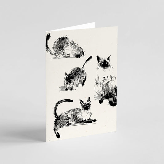 Cat Greeting Card Siamese Cats - Greetings Card homeware shops bristol gift shops bristol Ben Rogers Prints
