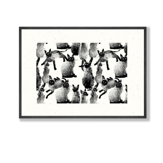 Cat Print Siamese Eyes - A4 Screen Print homeware shops bristol gift shops bristol Ben Rogers Prints