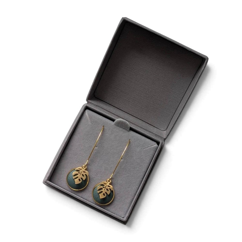 Monstera Earrings Golden Stainless Steel Monstera Leaf V Shape (Stainless Silver or Golden Stainless Silver) homeware shops bristol gift shops bristol Bex & Bolt